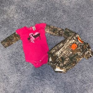 Carhartt baby camo onsies 6-9 months